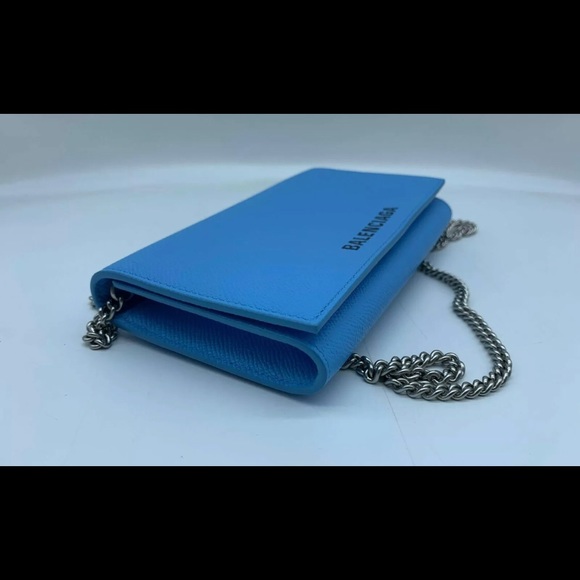 BALENCIAGA Blue VILLE PHONE Wallet on Chain - Picture 2 of 8